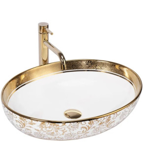 Умывальник (раковина) REA MARGOT WHITE GOLD накладной (REA-U9650)