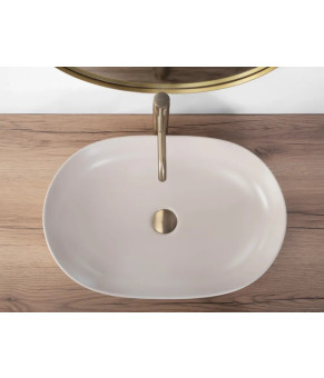 Умывальник (раковина) REA CLEO 61 BEIGE MATT бежевый накладной  (REA-U9655)