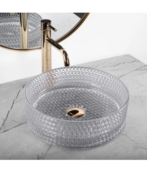 Умывальник (раковина) REA CRISTAL 35 LIGHT GREY накладной  (REA-U9615)