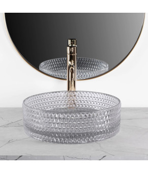 Умывальник (раковина) REA CRISTAL 35 LIGHT GREY накладной  (REA-U9615)