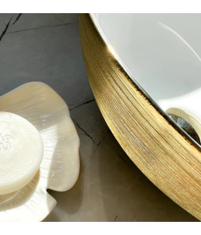 Умывальник (раковина) REA STELLA BRUSHED GOLD WHITE накладной (REA-U9087)