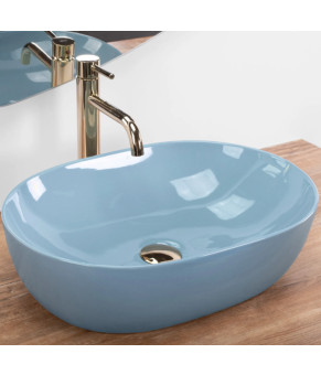 Умывальник (раковина) REA LISA BLUE SHINY накладной  (REA-U6620)