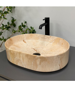 Умывальник (раковина) VBI VERONA 50 TRAVERTINE GLOSSY накладной (VBI-011326)