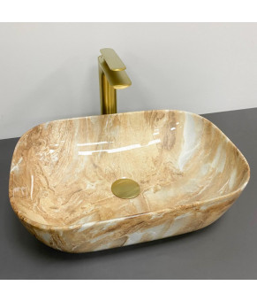Умывальник (раковина) VBI RAVENNA BROWN ONYX GLOSSY накладной (VBI-011223)