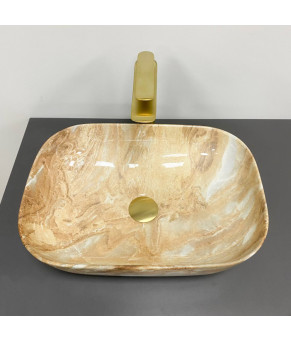 Умывальник (раковина) VBI RAVENNA BROWN ONYX GLOSSY накладной (VBI-011223)