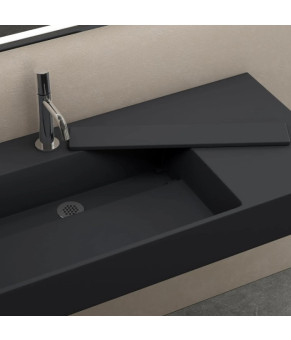 Умывальник (раковина) REA ARCHI 90 BLACK MATT накладной подвесной (REA-U4304)