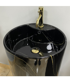 Умывальник (раковина) VBI BOLONIA M BLACK MARBLE напольный (VBI-019026)