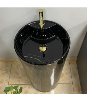Умывальник (раковина) VBI BOLONIA M BLACK MARBLE напольный (VBI-019026)