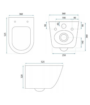 Подвесной унитаз REA EDDY N TORNADO RIMLESS WHITE белый  (REA-C6560)