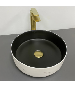 Умывальник (раковина) VBI PRATO WHITE BLACK MARBLE MATT накладной (VBI-011409)