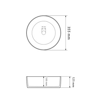 Умывальник (раковина) VBI PRATO WHITE BLACK MARBLE MATT накладной (VBI-011409)