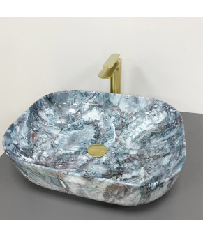 Умывальник (раковина) VBI BERGAMO BLUE TOURMALINE GLOSSY накладной (VBI-012504)