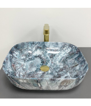 Умывальник (раковина) VBI BERGAMO BLUE TOURMALINE GLOSSY накладной (VBI-012504)