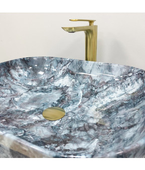 Умывальник (раковина) VBI BERGAMO BLUE TOURMALINE GLOSSY накладной (VBI-012504)