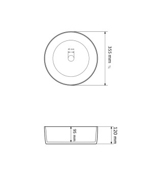 Умывальник (раковина) VBI PRATO WHITE BLACK EDGE накладной (VBI-011414)
