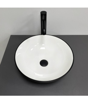 Умывальник (раковина) VBI AMALFI BLACK WHITE накладной (VBI-013401)