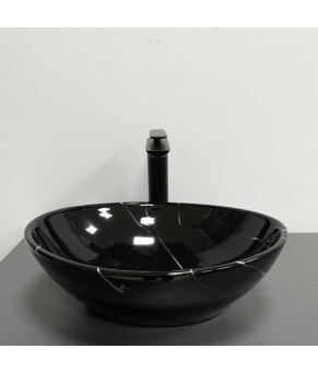 Умывальник (раковина) VBI PARMA BLACK MARMO GLOSSY накладной (VBI-011023)
