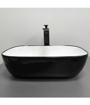 Умывальник (раковина) VBI RAVENNA BLACK WHITE GLOSSY накладной (VBI-011226)