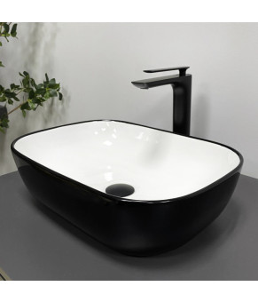 Умывальник (раковина) VBI RAVENNA BLACK WHITE GLOSSY накладной (VBI-011226)