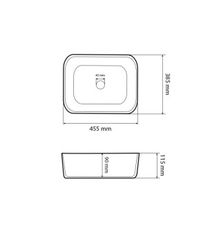 Умывальник (раковина) VBI VESTONE 45 WHITE накладной (VBI-017000)