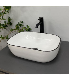 Умывальник (раковина) VBI RAVENNA WHITE BLACK EDGE накладной (VBI-011224)