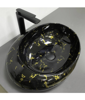 Умывальник (раковина) VBI RICCIA BLACK MARMO GLOSSY накладной (VBI-017201)
