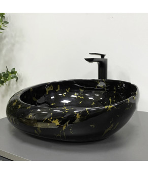 Умывальник (раковина) VBI RICCIA BLACK MARMO GLOSSY накладной (VBI-017201)
