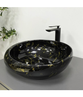 Умывальник (раковина) VBI RICCIA BLACK MARMO GLOSSY накладной (VBI-017201)