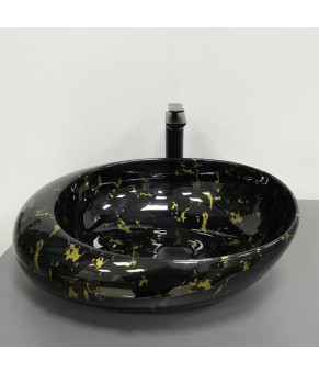 Умывальник (раковина) VBI RICCIA BLACK MARMO GLOSSY накладной (VBI-017201)