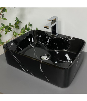 Умывальник (раковина) VBI FORLI BLACK MARMO GLOSSY накладной (VBI-011107)