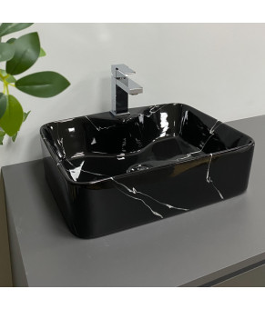 Умывальник (раковина) VBI FORLI BLACK MARMO GLOSSY накладной (VBI-011107)