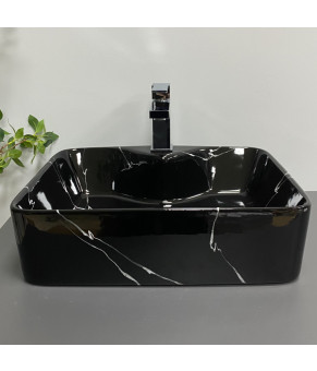 Умывальник (раковина) VBI FORLI BLACK MARMO GLOSSY накладной (VBI-011107)
