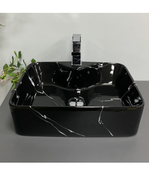 Умывальник (раковина) VBI FORLI BLACK MARMO GLOSSY накладной (VBI-011107)