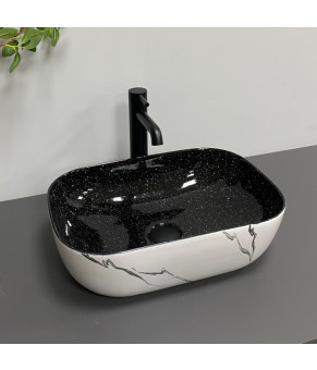 Умывальник (раковина) VBI RAVENNA WHITE BLACK MARMO накладной (VBI-011230)