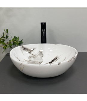 Умывальник (раковина) VBI PARMA CARRARA GLOSSY накладной (VBI-011025)