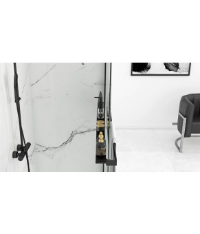Душевая стенка REA AERO 80 BLACK с полкой EVO (REA-K7580 + HOM-00652)
