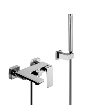 Смеситель для ванны и душа CORSAN TRINO CHROME настенный с изливом * (CMZ055CH)