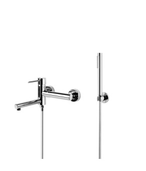 Смеситель для ванны и душа CORSAN LUGO CHROME хром настенный с изливом (CMZ063CH)