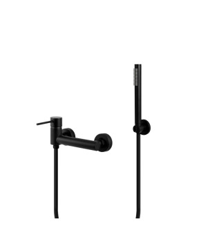 Смеситель для ванны и душа CORSAN LUGO BLACK настенный без излива * (CMZ064BL)