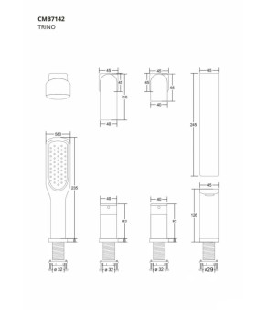 Смеситель для ванны CORSAN TRINO CHROME на борт ванны * (CMB7142CH)