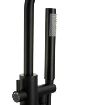 Смеситель для ванны CORSAN LUGO BLACK MATT черный напольный (CMB7535BL)