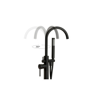 Смеситель для ванны CORSAN LUGO BLACK MATT черный напольный (CMB7535BL)