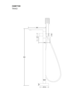 Смеситель для ванны CORSAN TRINO CHROME напольный * (CMB7159CH)