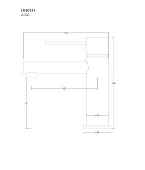 Смеситель для раковины (умывальника) CORSAN LUGO BLACK MATT черный низкий * (CMB7511BL)