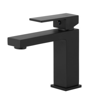 Смеситель для раковины (умывальника) CORSAN ANGO BLACK MATT черный низкий (CMB3016BL)