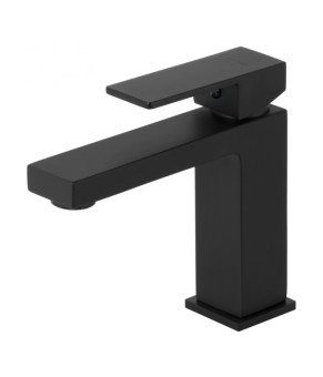 Смеситель для раковины (умывальника) CORSAN ANGO BLACK MATT черный низкий (CMB3016BL)