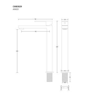 Смеситель для раковины (умывальника) CORSAN ANGO CHROME хром высокий * (CMB3029CH)