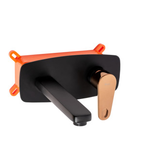 Смеситель для раковины (умывальника) REA MILD BLACK ROSE GOLD + BOX скрытого монтажа (REA-B9142)