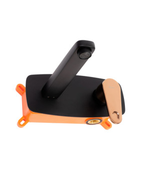 Смеситель для раковины (умывальника) REA MILD BLACK ROSE GOLD + BOX скрытого монтажа (REA-B9142)