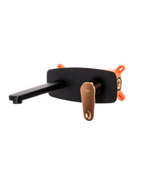 Смеситель для раковины (умывальника) REA MILD BLACK ROSE GOLD + BOX скрытого монтажа (REA-B9142)